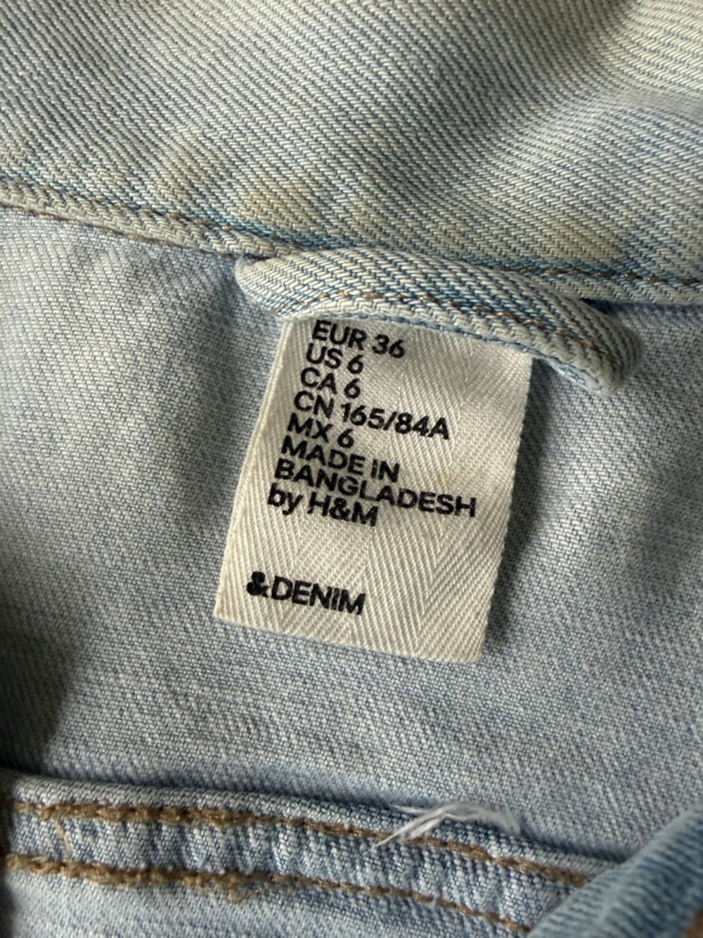 H&M Light Blue Denim Jacket - slightly distressed - Picture 3 of 5